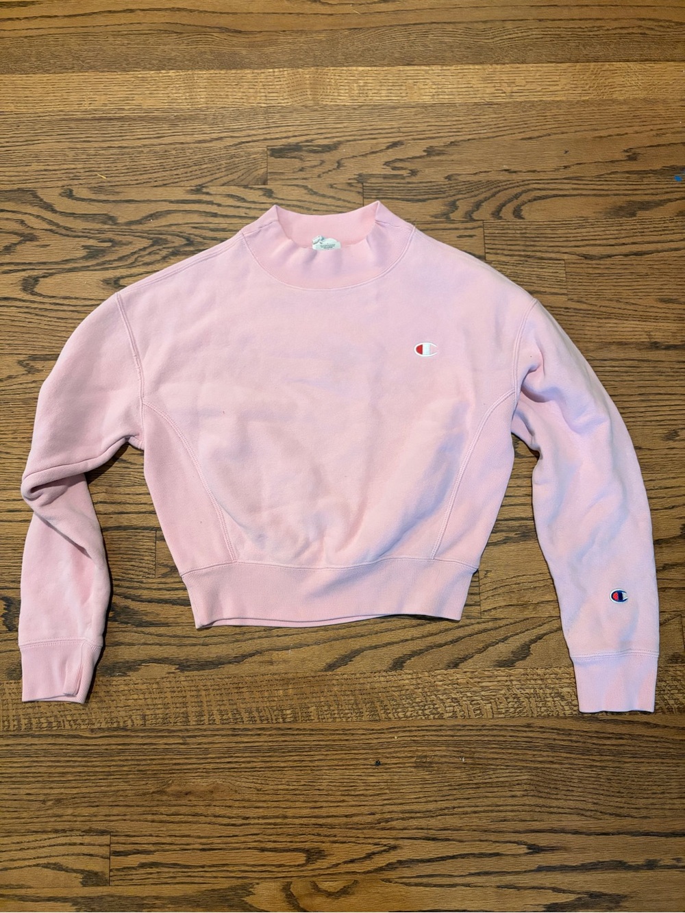 Champion Light Pink Cropped Crewneck Sweatshirt